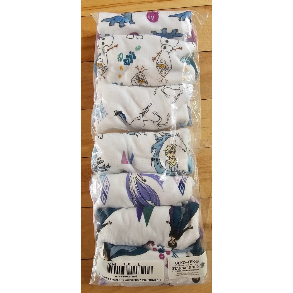 Hanna Anderson Disney Girls Hipsters 7-Pack Underwear Set White Size L